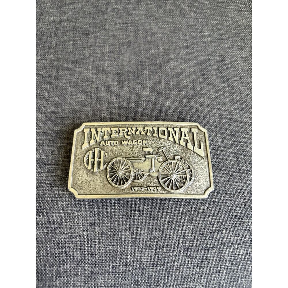 Vtg International Auto Wagon 1907-09 Belt Buckle 1974 Bergamot Brass Works